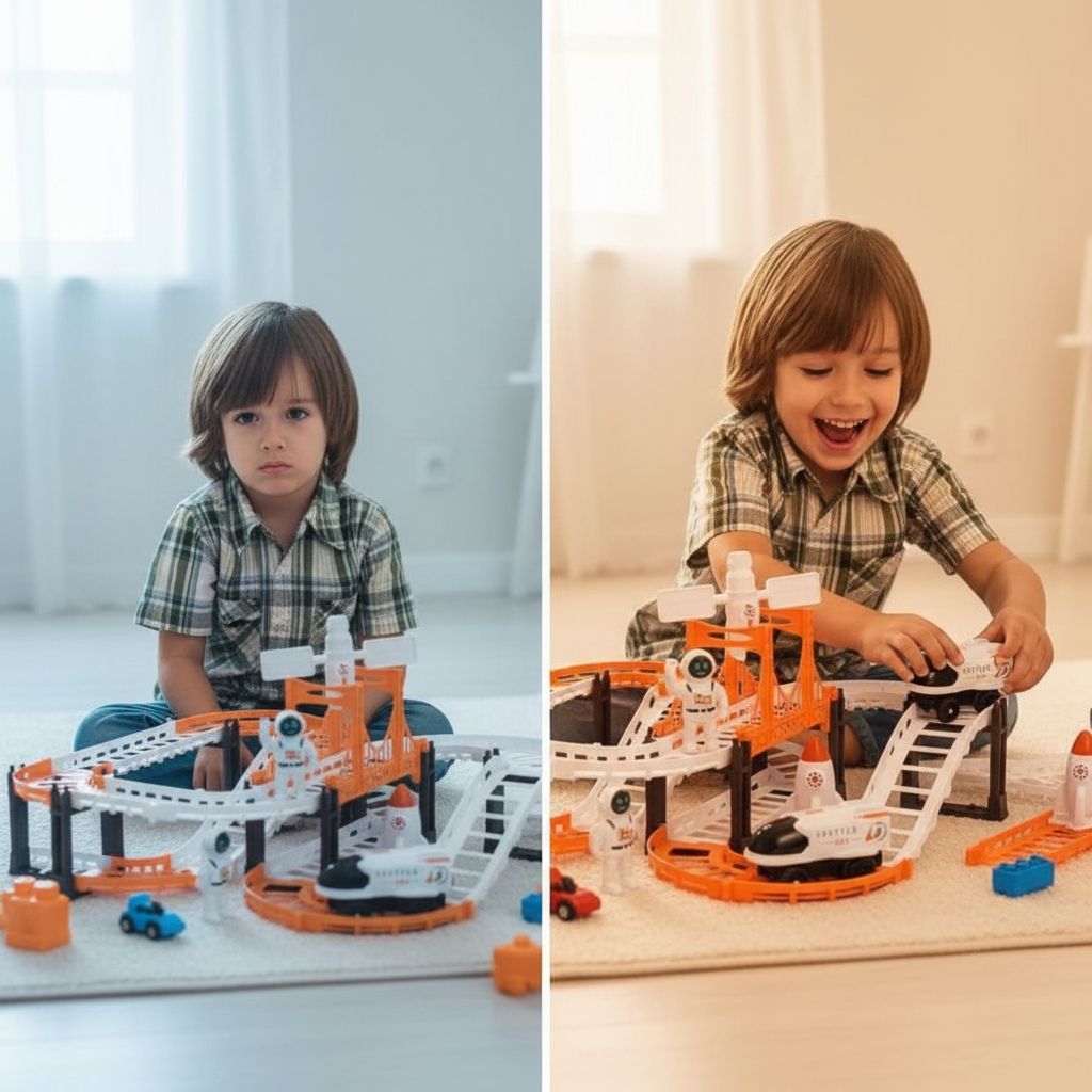 Astronaut Spaceship Track Set - Outer Space Toy Set for Kids