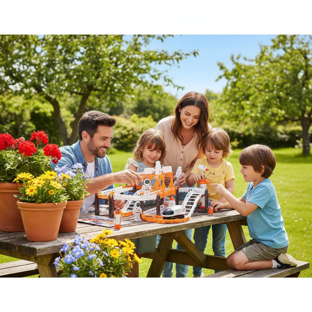 Astronaut Spaceship Track Set - Outer Space Toy Set for Kids